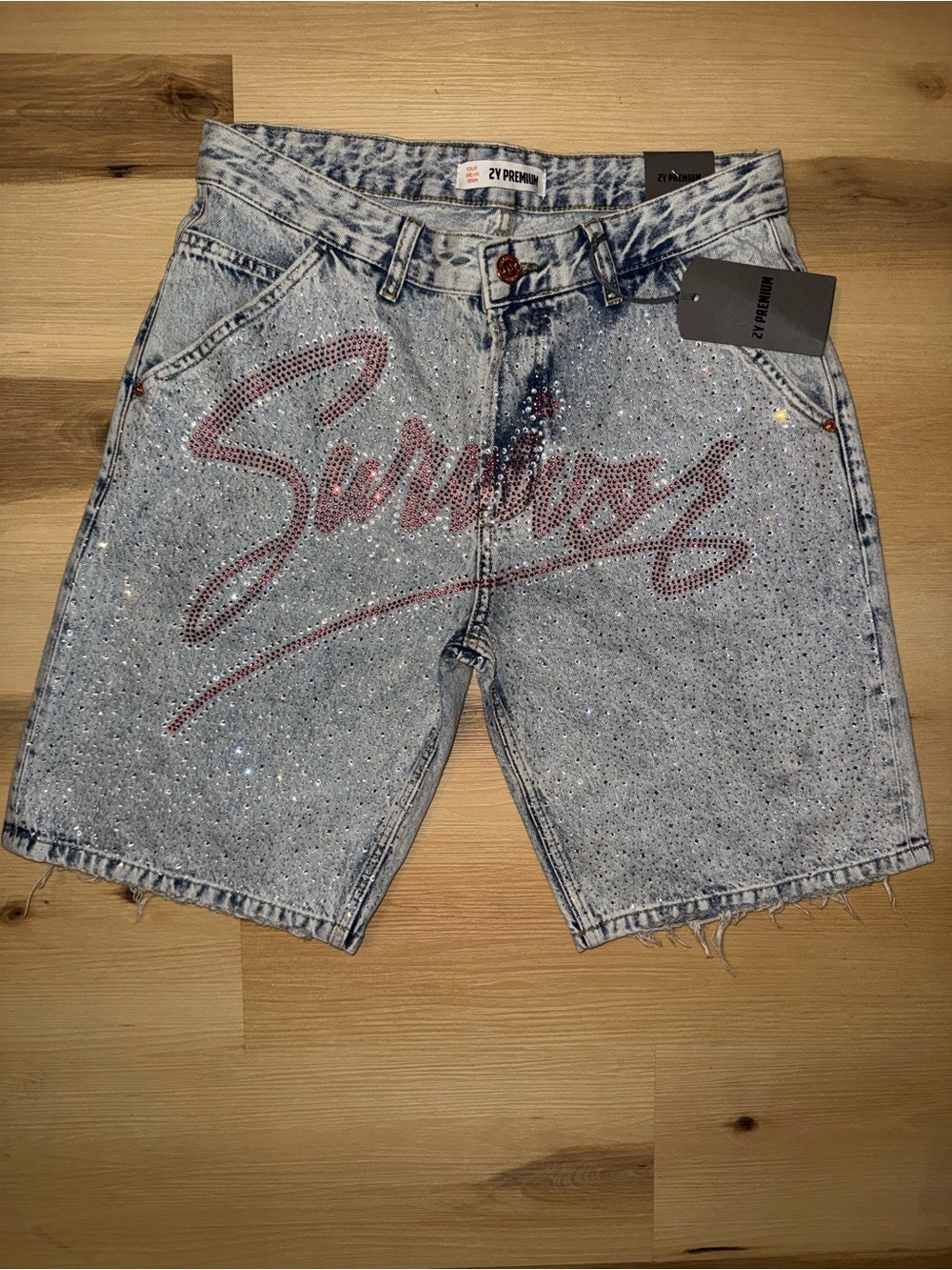 2Y Premium Rhinestone Jean Short